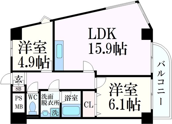 摂津本山駅 徒歩7分 10階の物件間取画像